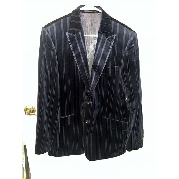 Men's Navy Blue Martin‎ Gordon Cotton and Viscose Jacket Blazer Size Large - Picture 1 of 9